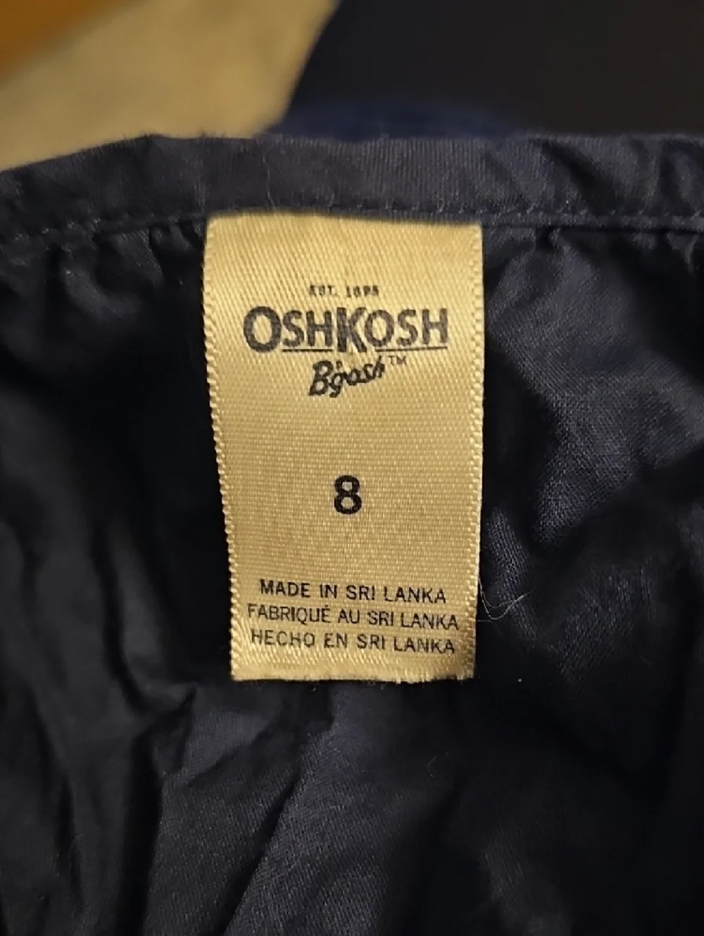 OshKosh B'gosh Navy Dress with Pink and Light Blue Embroidery